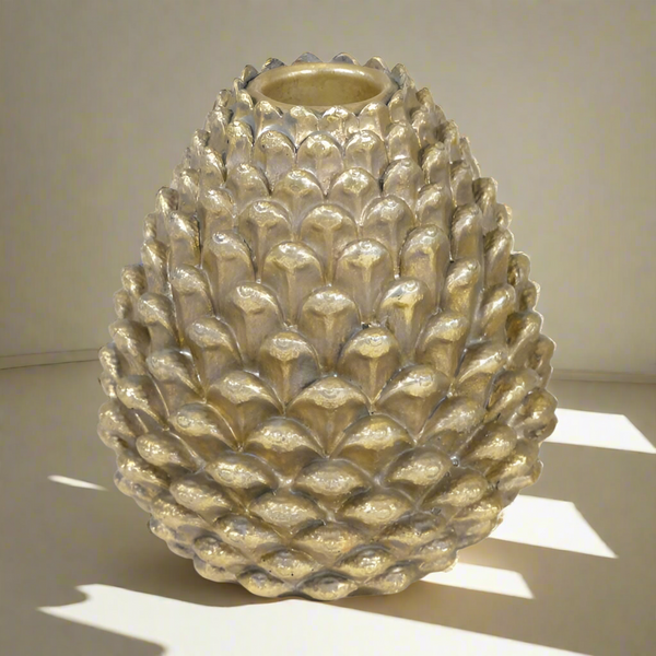 Gold  Pinecone Candle Holder