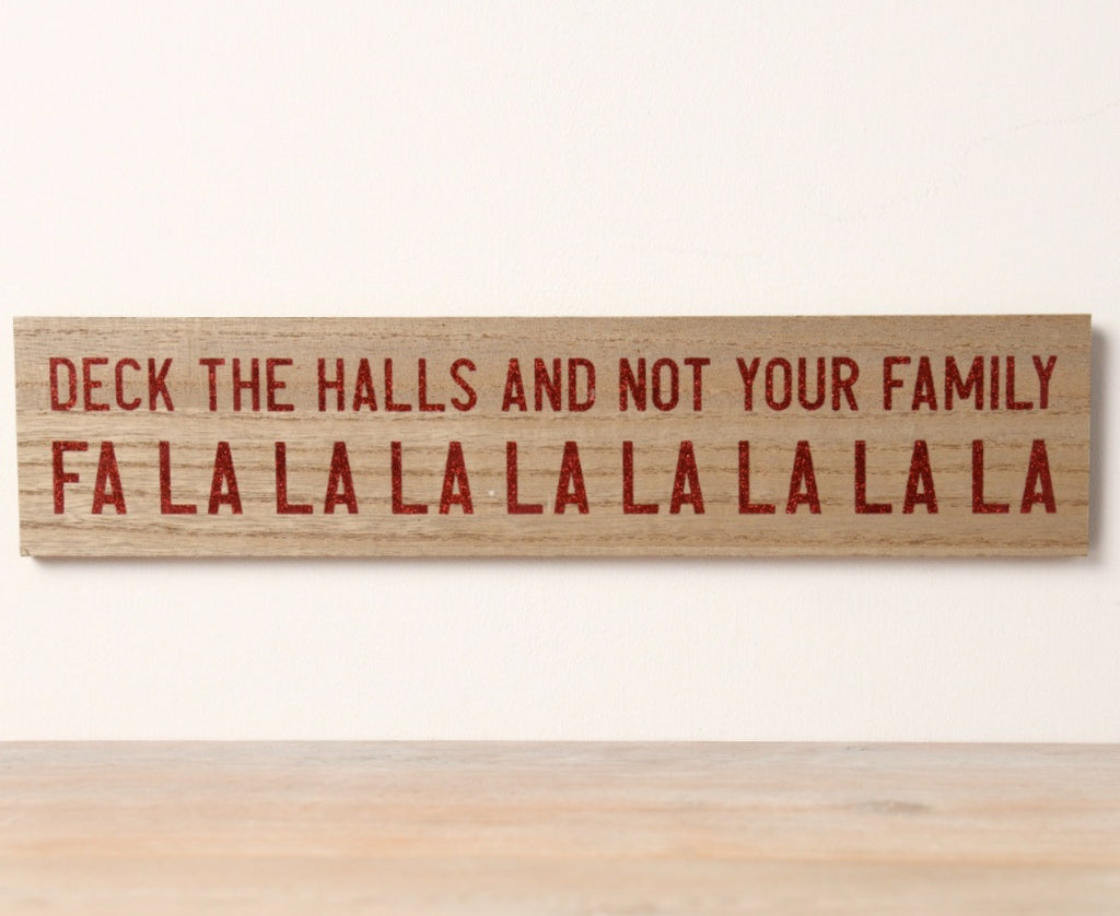 Deck the Halls Wooden Sign with Bio-Degradable Glitter