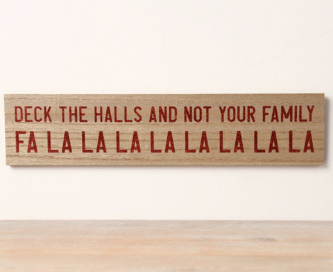 Deck the Halls Wooden Sign with Bio-Degradable Glitter