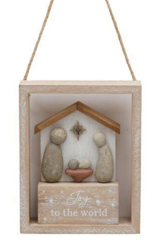 Pebble Nativity Plaque