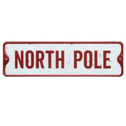 North Pole Metal Sign