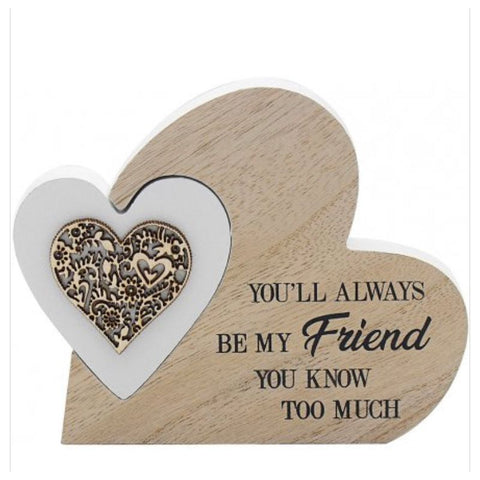 Double Heart Wooden Plaque - My Friend